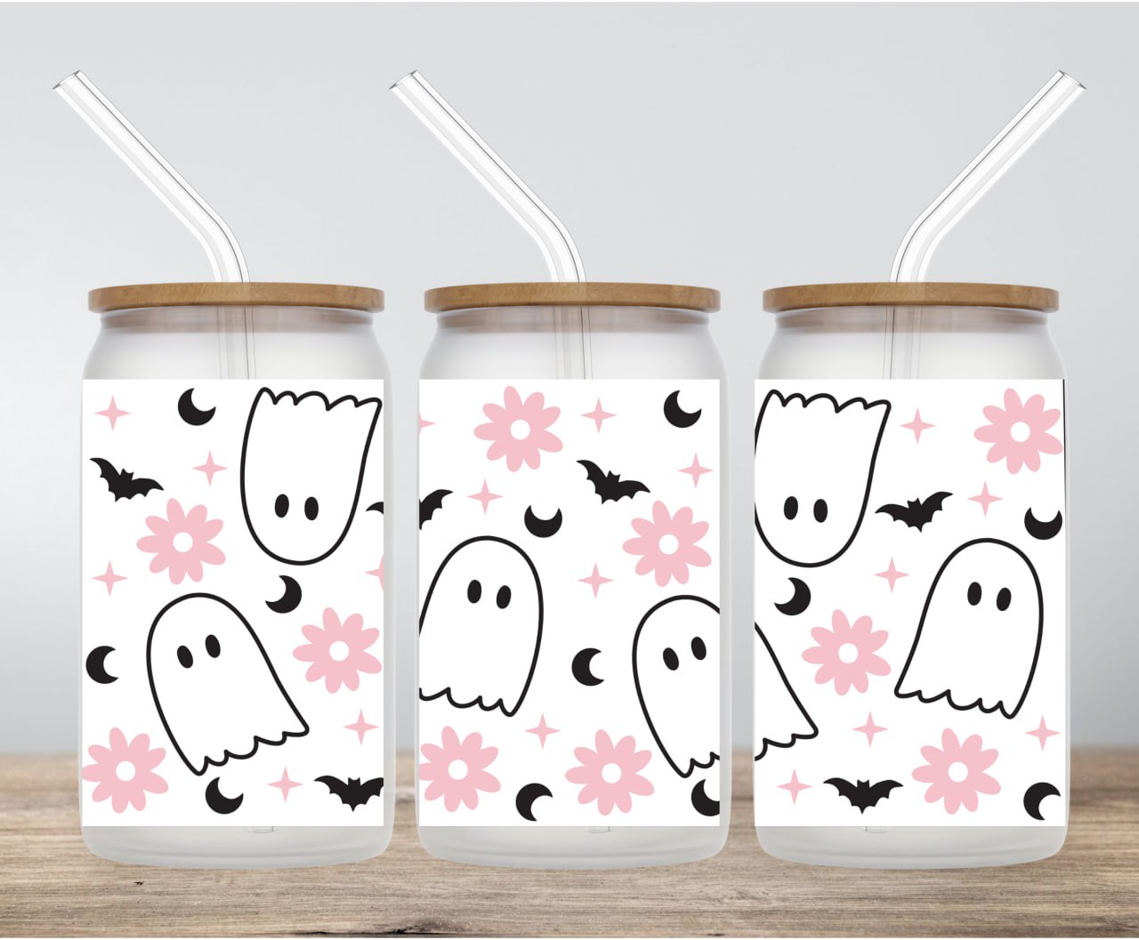 Cute Ghost - 16oz UV DTF CUP WRAPS