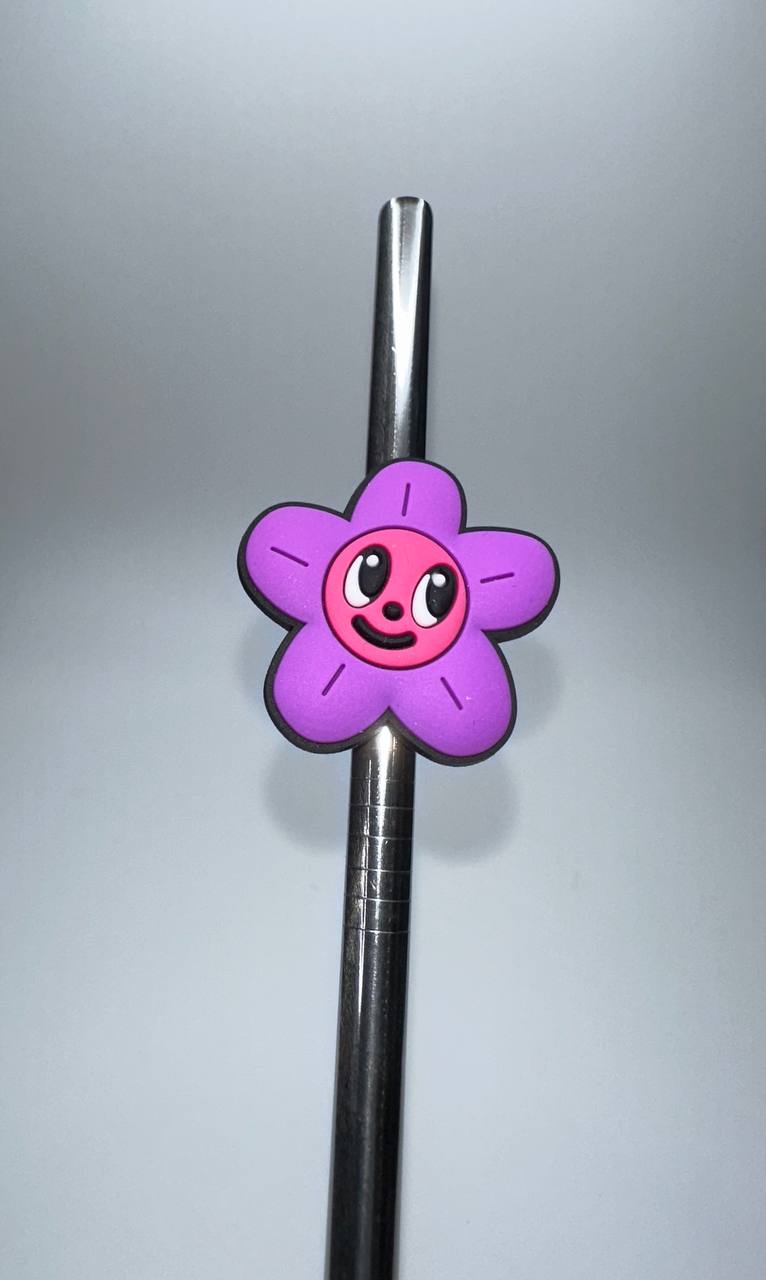 Karol Purple Flower - Straw Topper