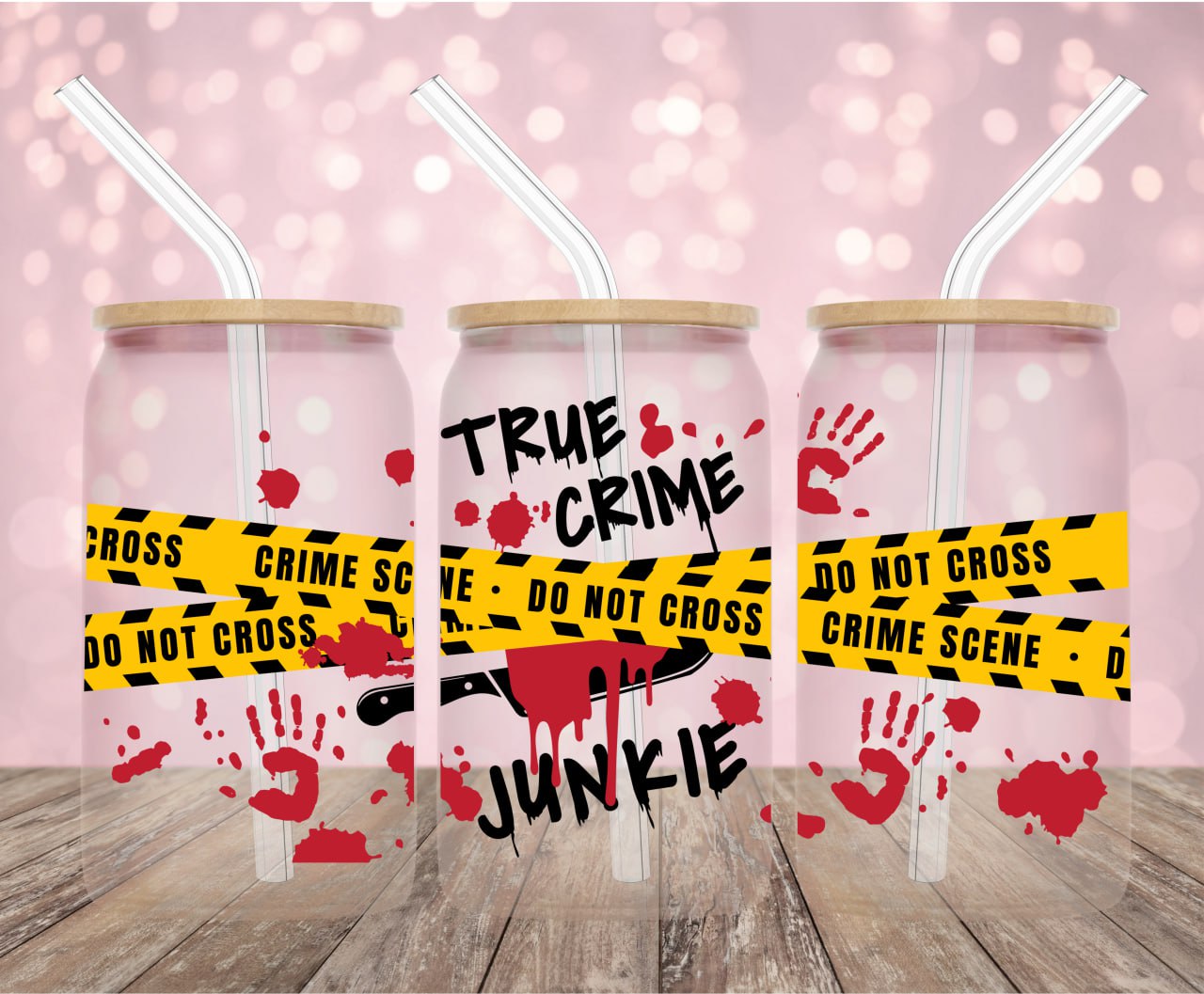 True Crime Junkie - 16oz UV DTF CUP WRAPS